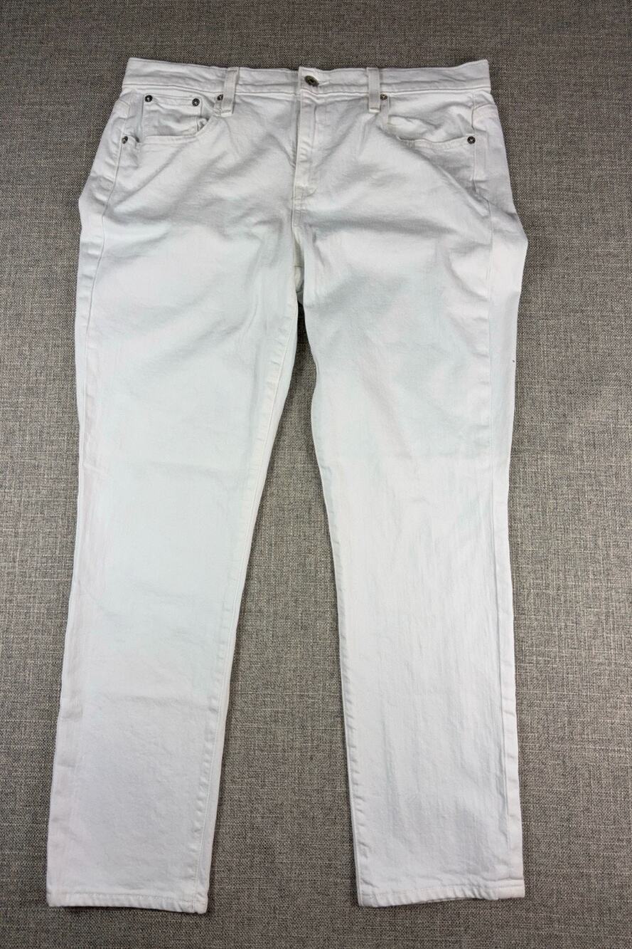 J Crew Slim Broken In Boyfriend Jeans Womens 31 White Denim Cropped 36x28